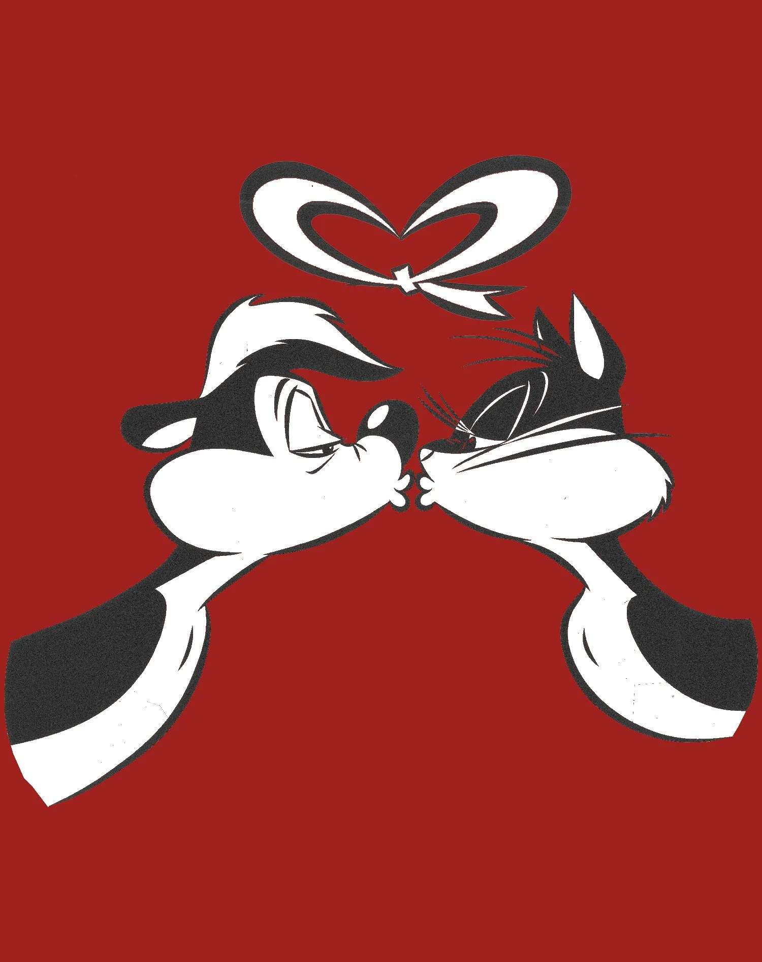 Looney Tunes Pepe Le Pew Valentines Kiss Official Sweatshirt