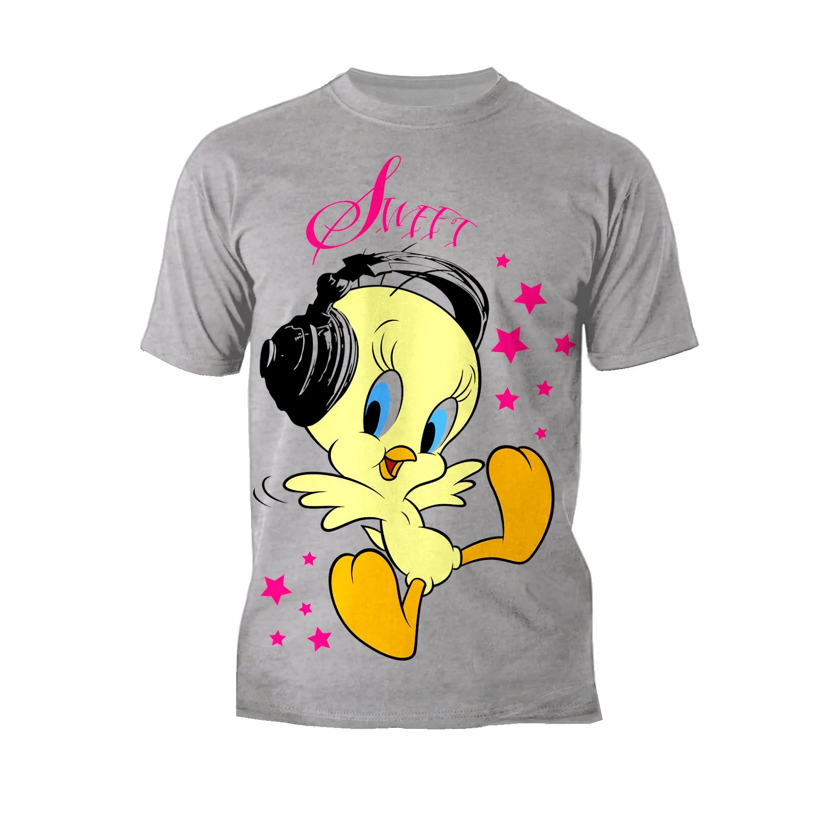 Looney Tunes Tweety Headphones Official Men's T-Shirt