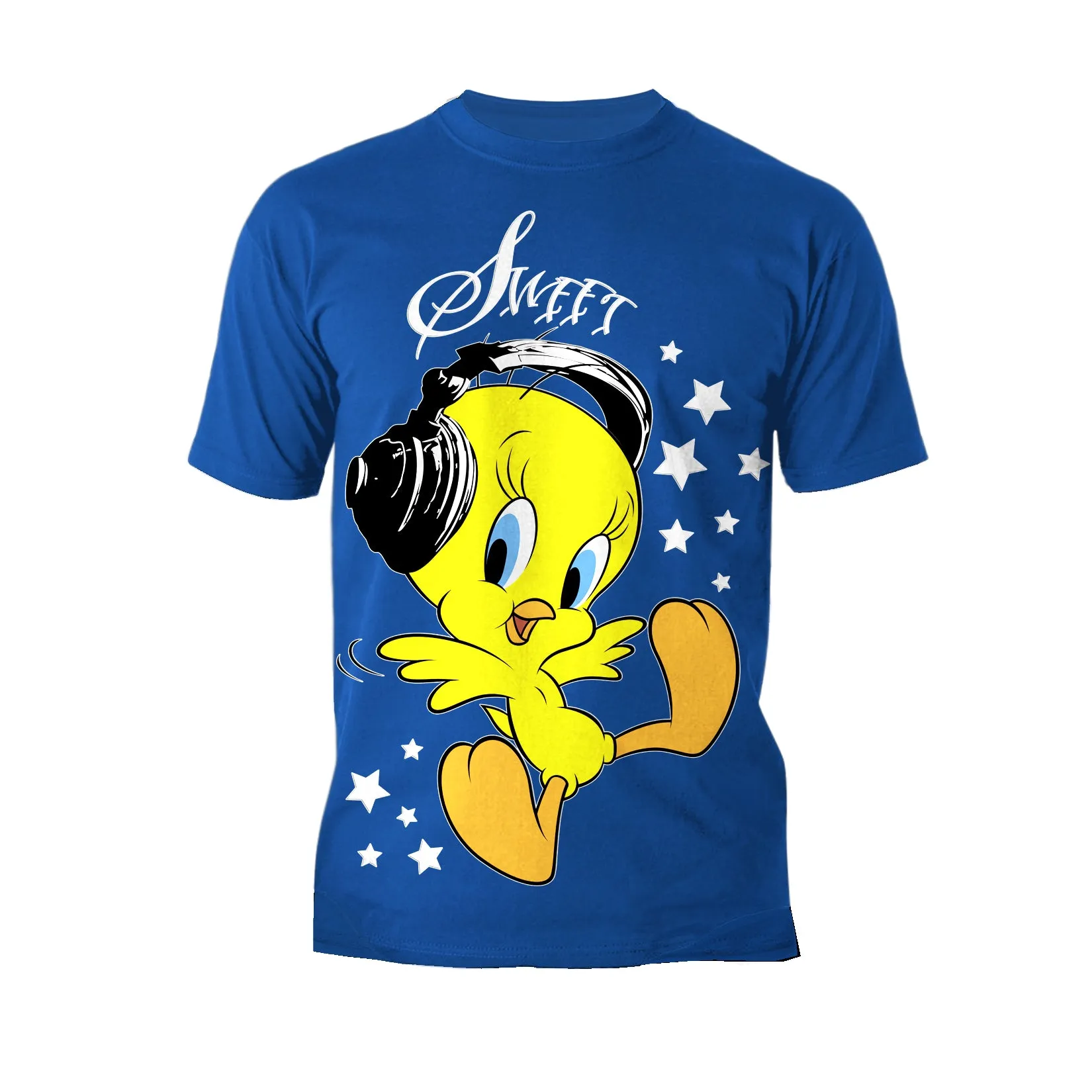 Looney Tunes Tweety Headphones Official Men's T-Shirt