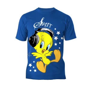 Looney Tunes Tweety Headphones Official Men's T-Shirt