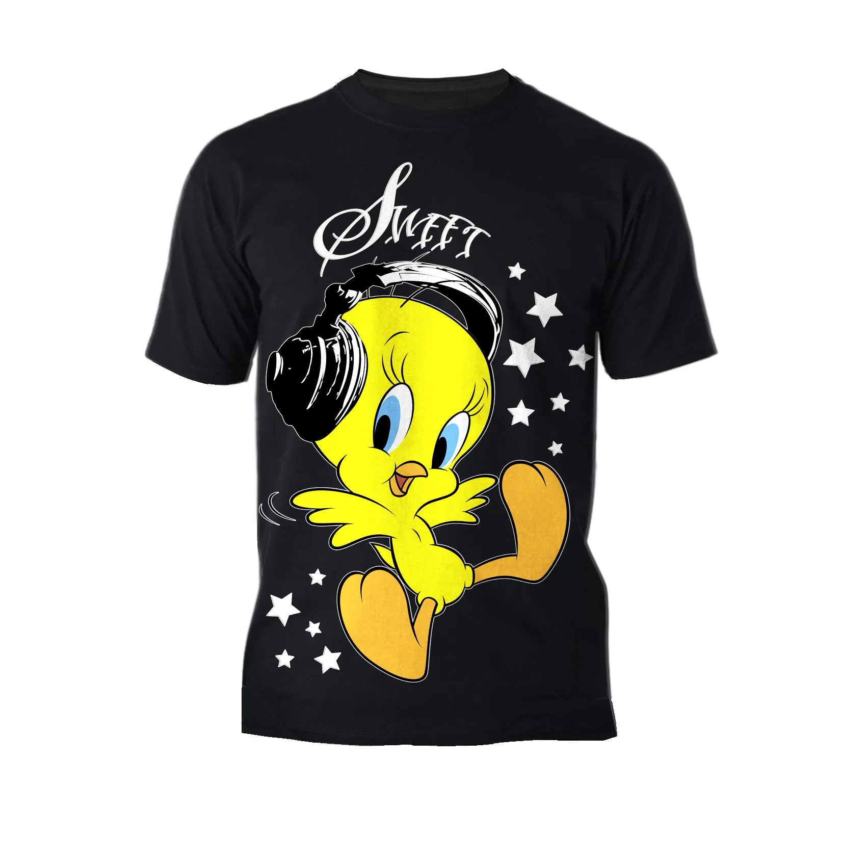 Looney Tunes Tweety Headphones Official Men's T-Shirt