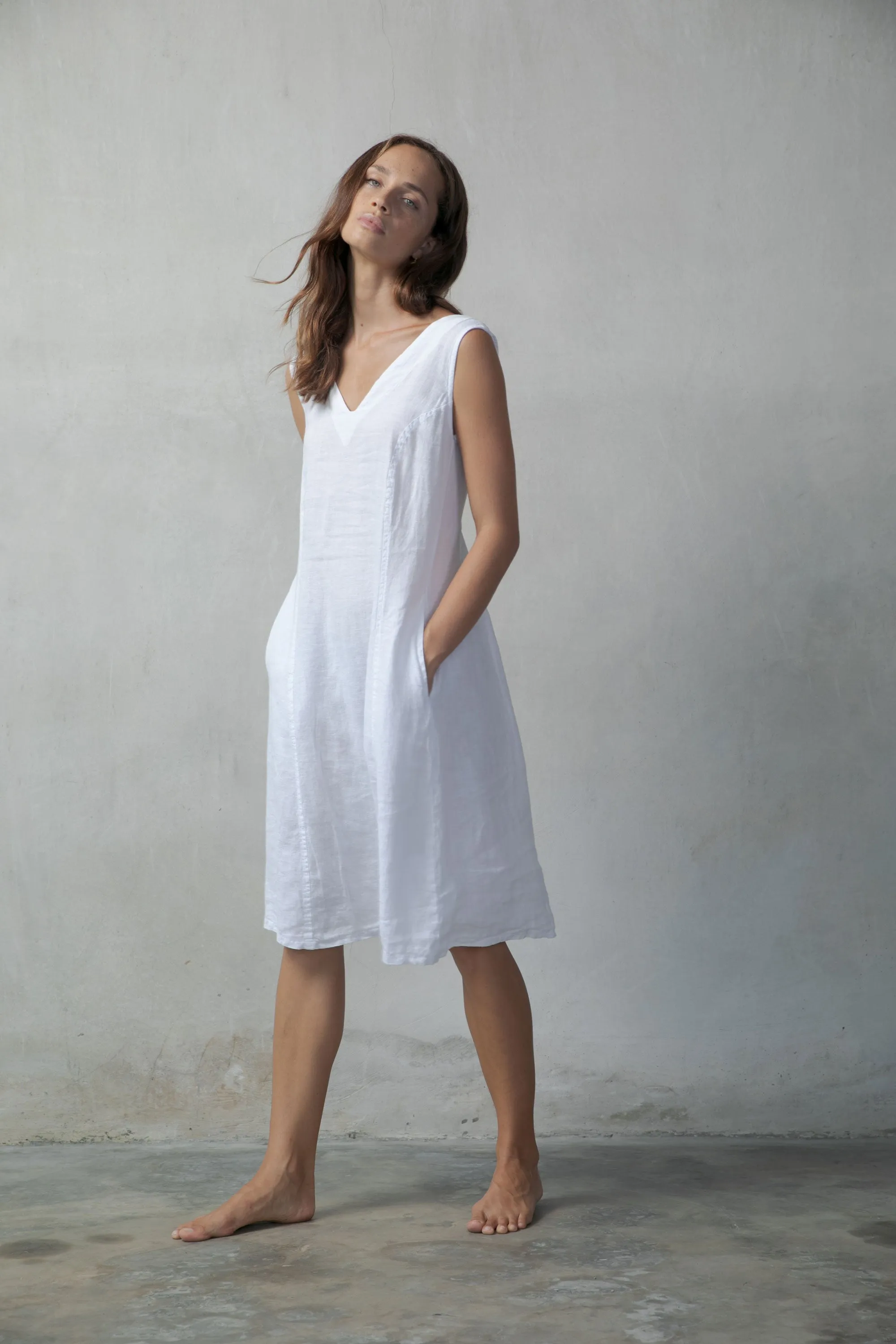 L'origami Slip Dress White