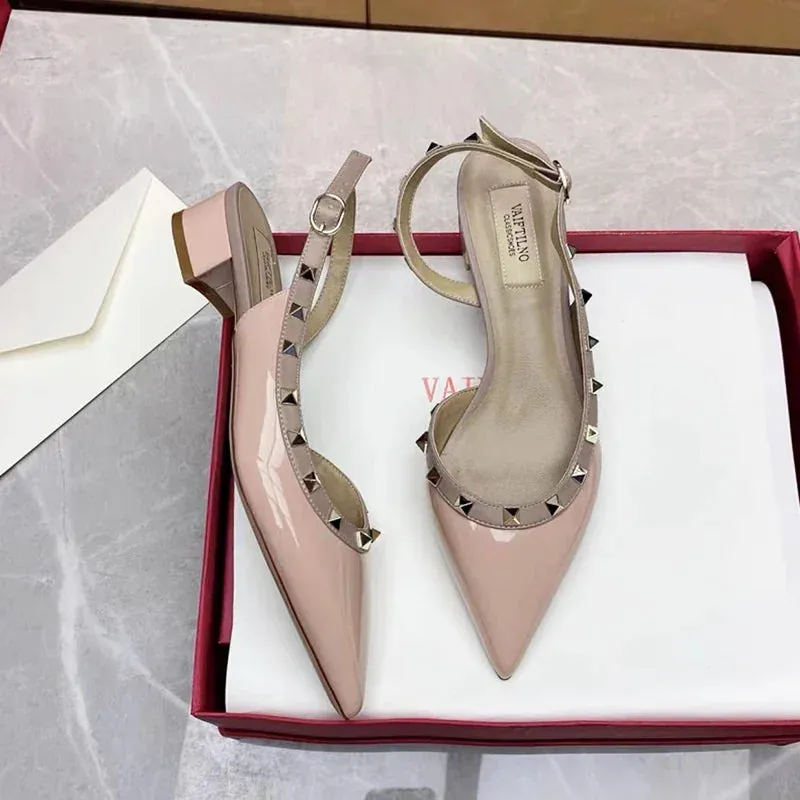 Luxury Gladiator Sandals for Women | Designer Rivet Slingbacks | Chunky 3cm Heel Summer Sandals