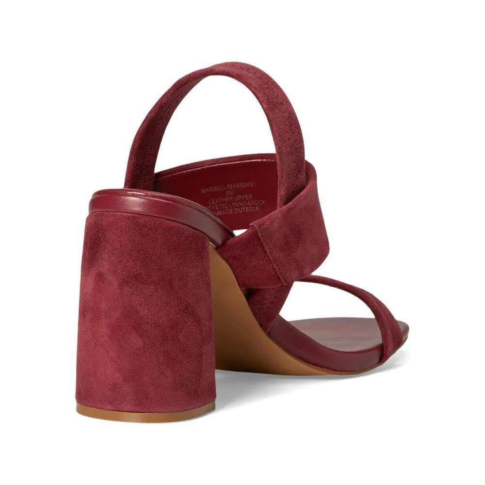 Marbell Burgundy Suede Heeled Sandals