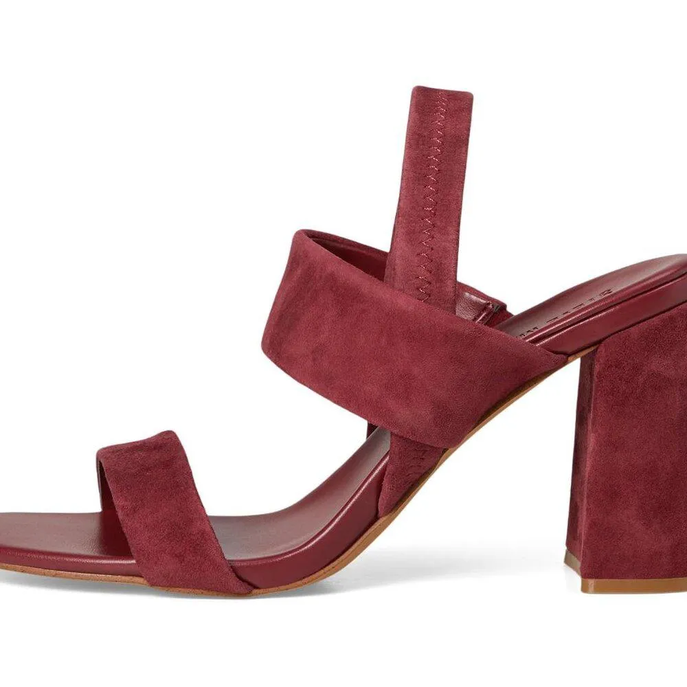 Marbell Burgundy Suede Heeled Sandals
