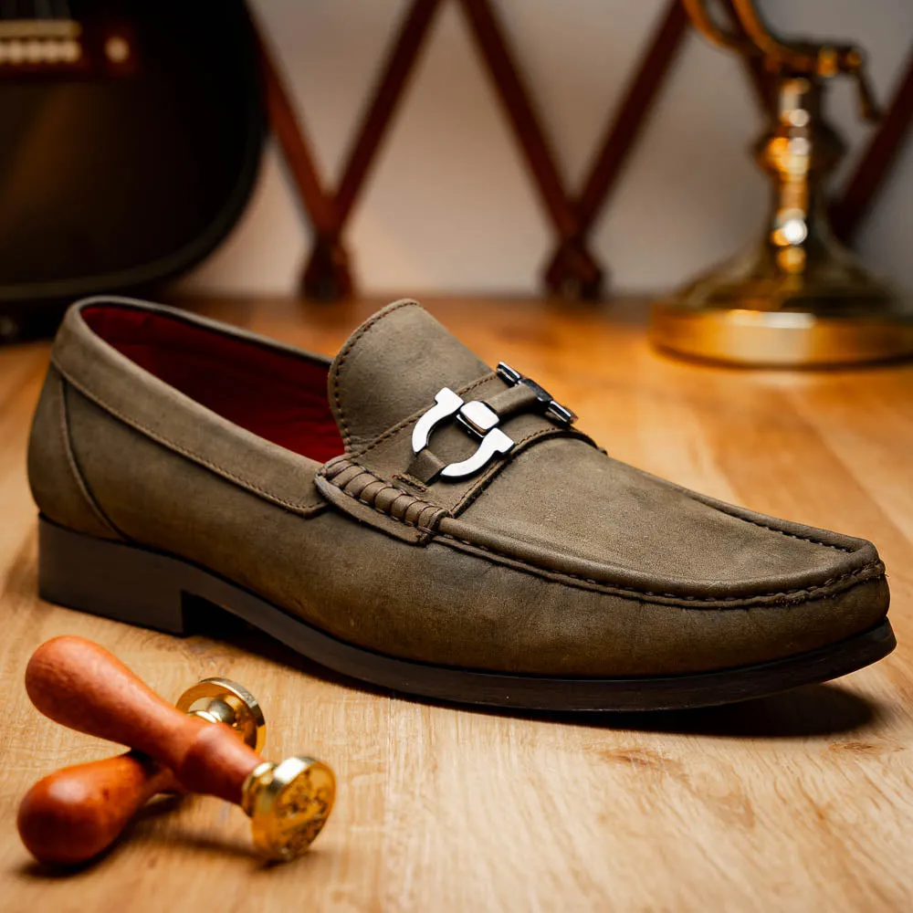 Marco Di Milano Cassarano in Olive Suede Loafers