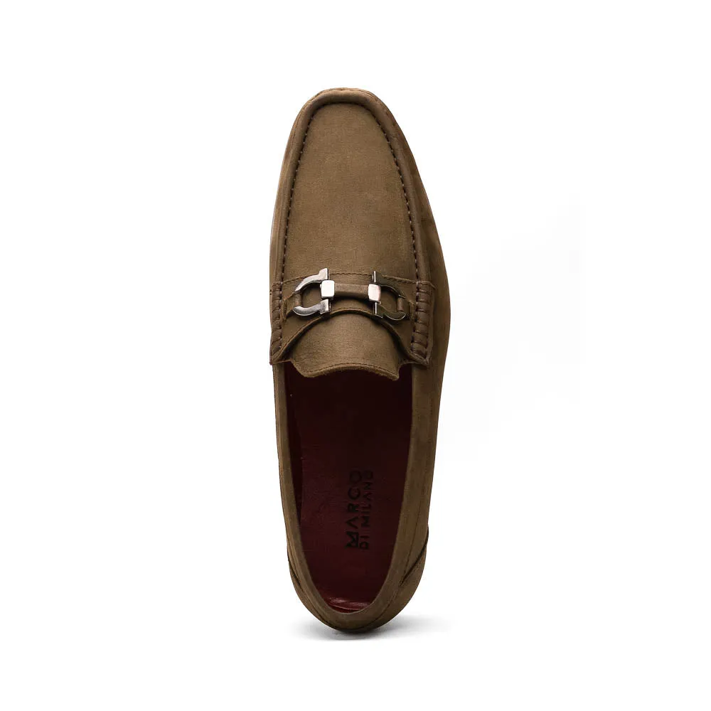Marco Di Milano Cassarano in Olive Suede Loafers