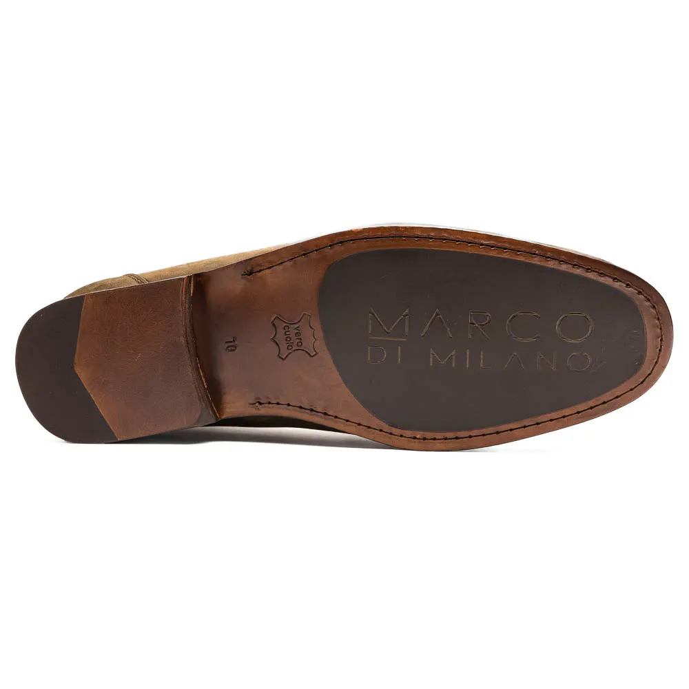 Marco Di Milano Cassarano in Olive Suede Loafers