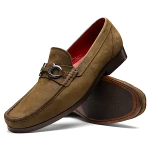 Marco Di Milano Cassarano in Olive Suede Loafers