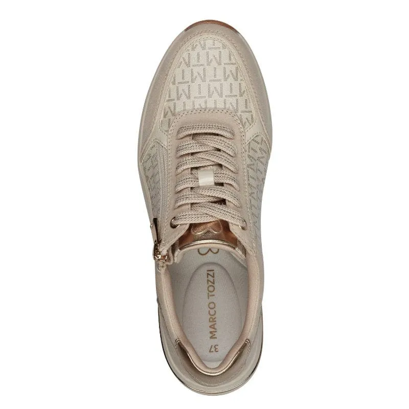 Marco Tozzi Womens Cream Comb Fashion Trainer 2-23738-44