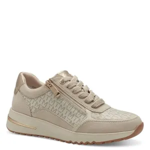 Marco Tozzi Womens Cream Comb Fashion Trainer 2-23738-44