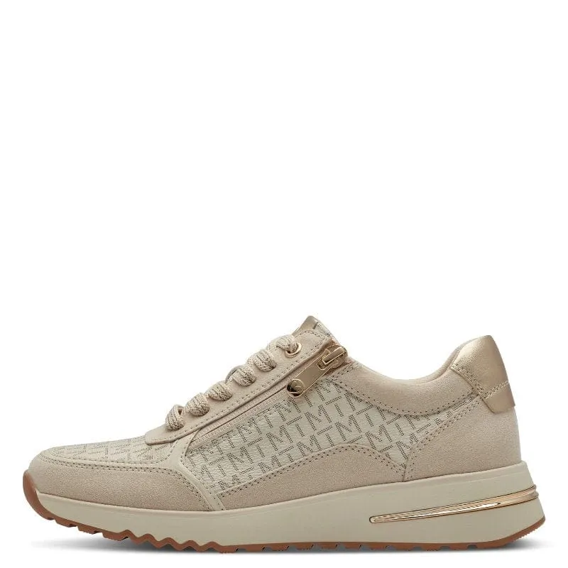 Marco Tozzi Womens Cream Comb Fashion Trainer 2-23738-44