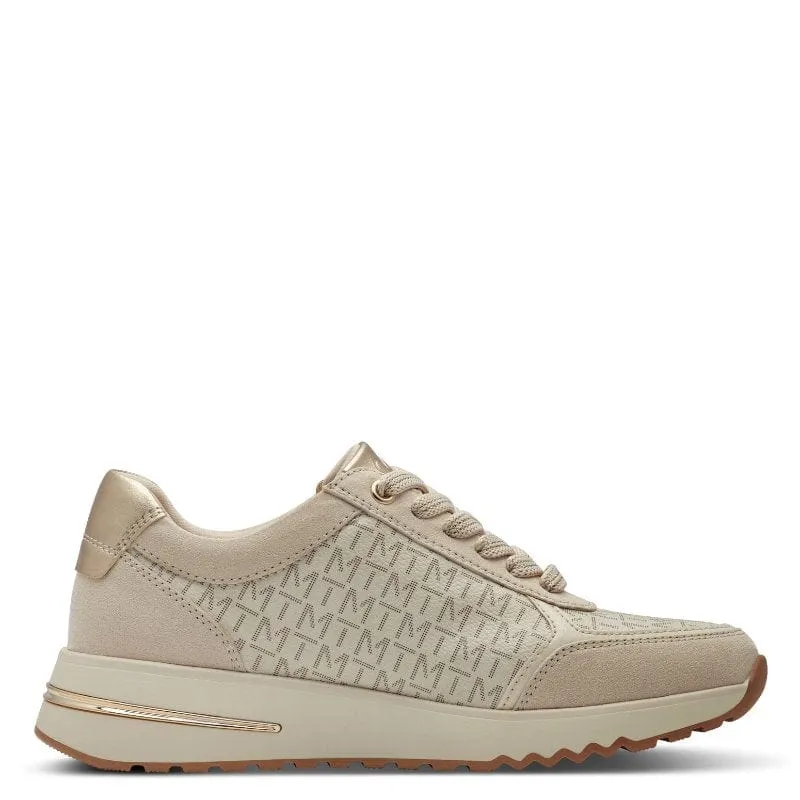 Marco Tozzi Womens Cream Comb Fashion Trainer 2-23738-44