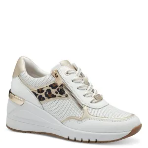 Marco Tozzi Womens White Patterned Fashion Trainer 2-23742-42