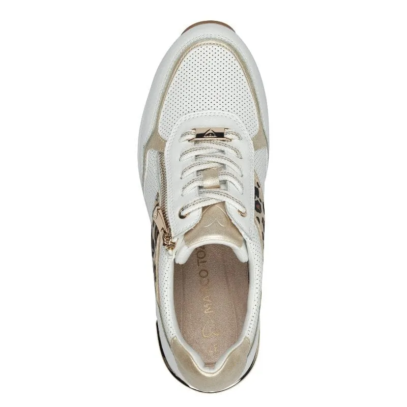 Marco Tozzi Womens White Patterned Fashion Trainer 2-23742-42