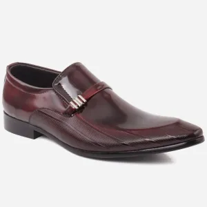 Men "ANTONIO"  Patent Moc Toe Metallic Clasp Leather Formal Shoes