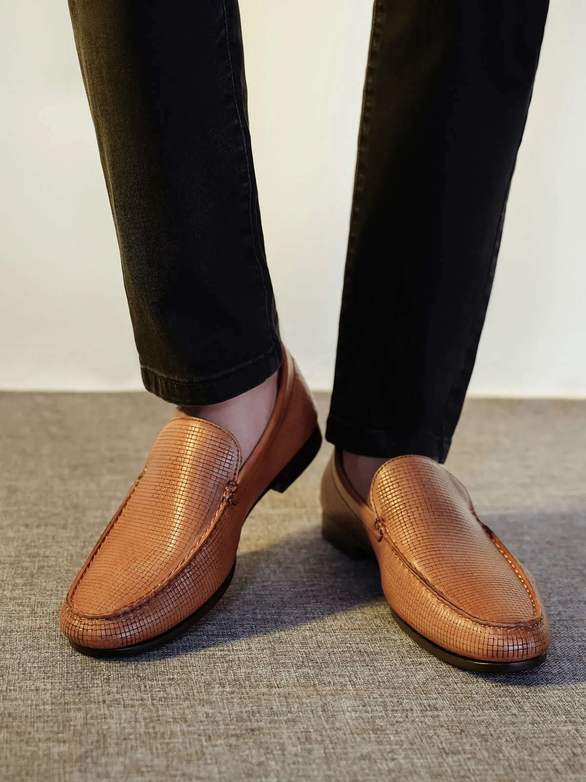 Men "FELIPE" Penny Keeper Casual Slip-On Leather Moccasins