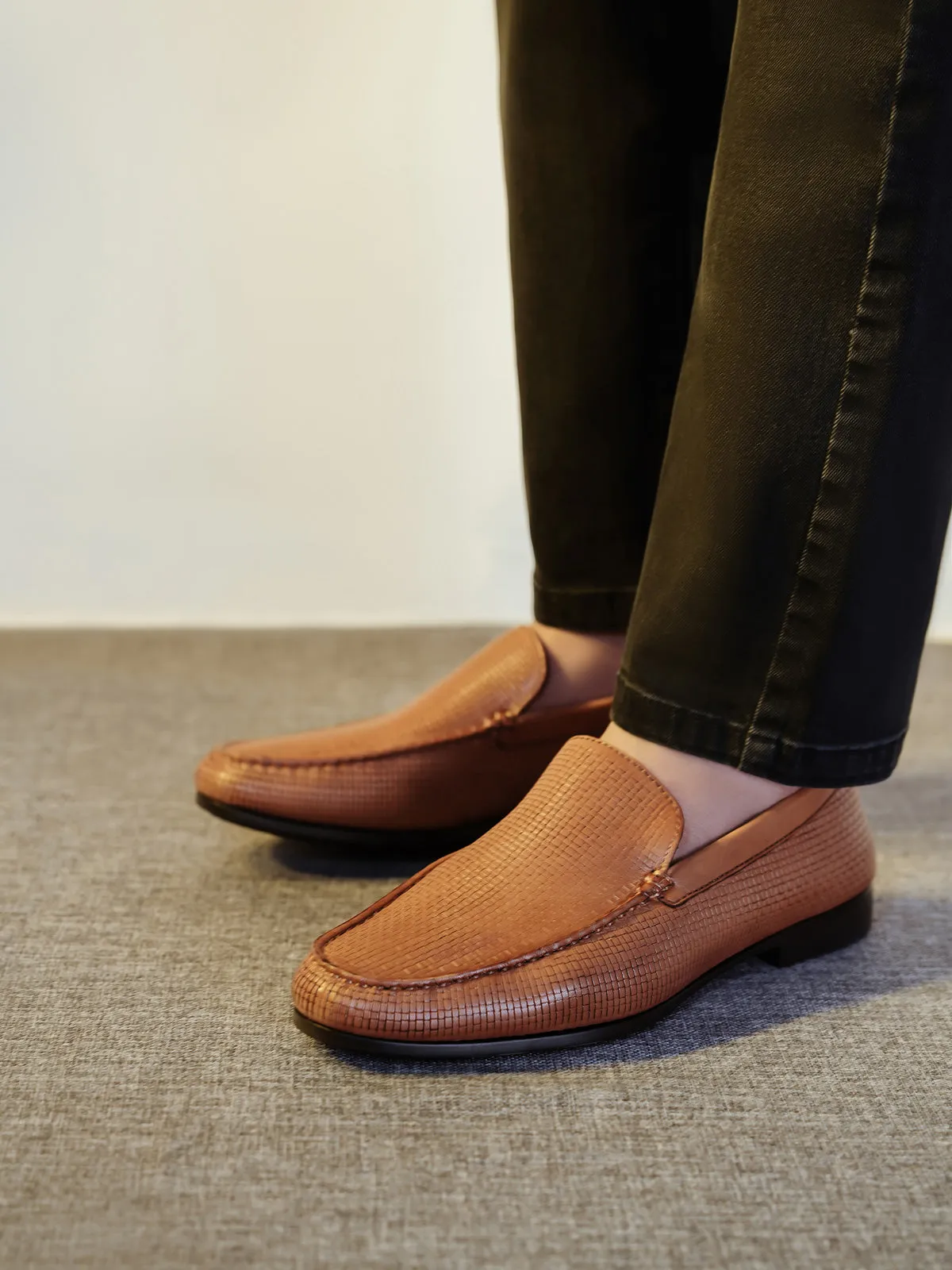 Men "FELIPE" Penny Keeper Casual Slip-On Leather Moccasins