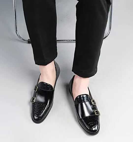 Men's Alligator Leather Dress Loafers Strap
