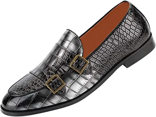 Men's Alligator Leather Dress Loafers Strap