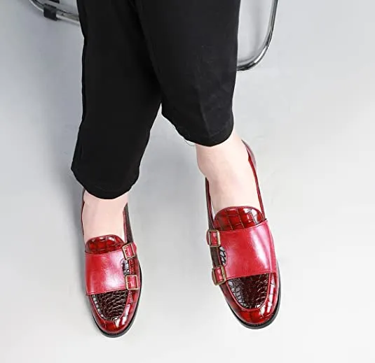Men's Alligator Leather Dress Loafers Strap