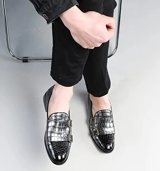 Men's Alligator Leather Dress Loafers Strap
