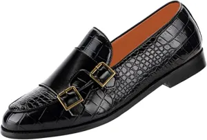 Men's Alligator Leather Dress Loafers Strap