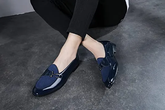 Men's Casual Loafers Black Brown Blue
