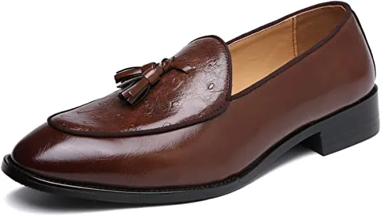 Men's Casual Tassel Loafers Black Brown