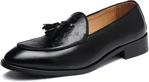 Men's Casual Tassel Loafers Black Brown