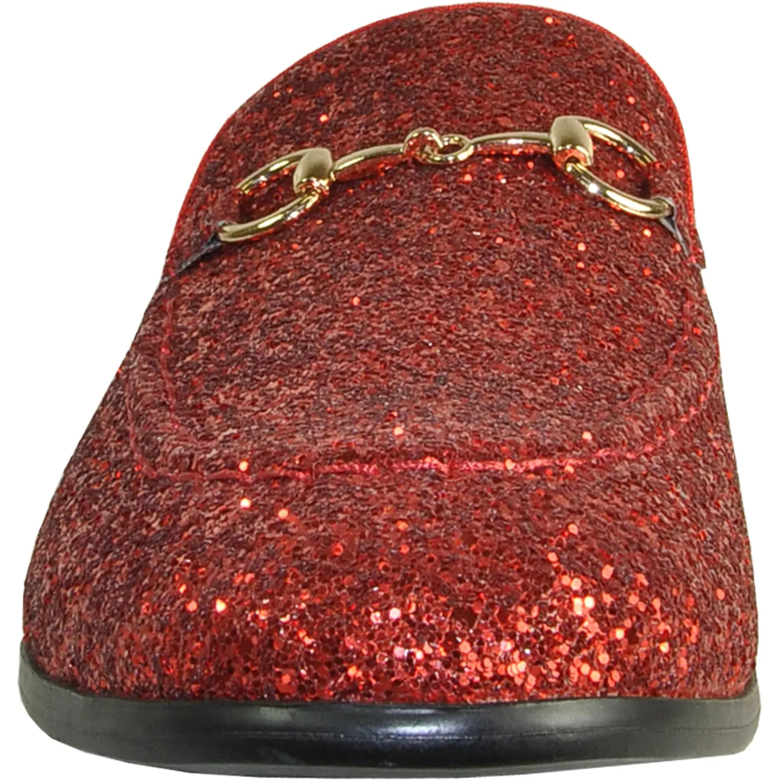 Mens Modern Glitter Sequin Prom Tuxedo Loafer in Red