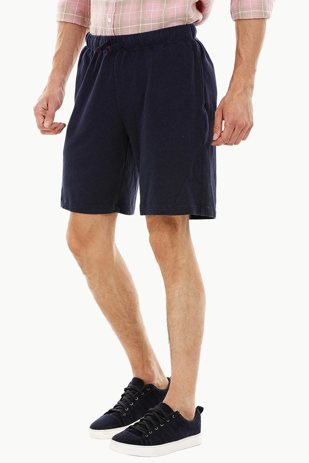 Mens Pique Knit Navy Workout Shorts