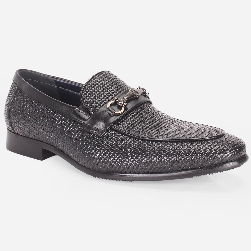 Mens "LIAM" Leather Office Formal Slide In Shoes