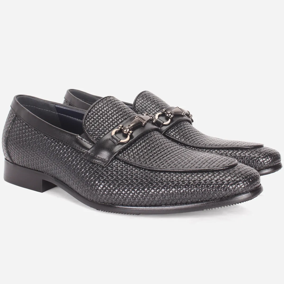Mens "LIAM" Leather Office Formal Slide In Shoes
