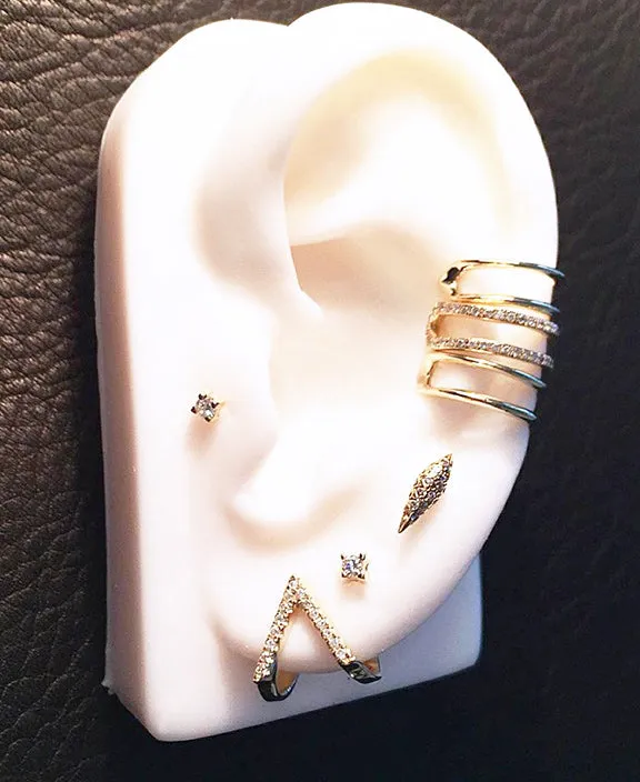 Micro Pave DT Cone Single Stud