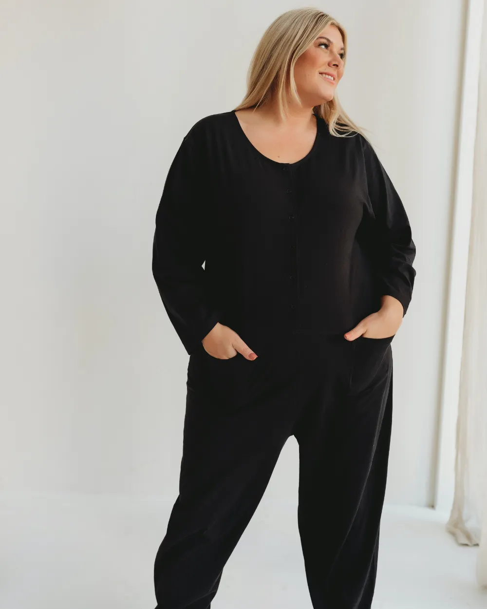 Mila Black Long Sleeve Jumpsuit