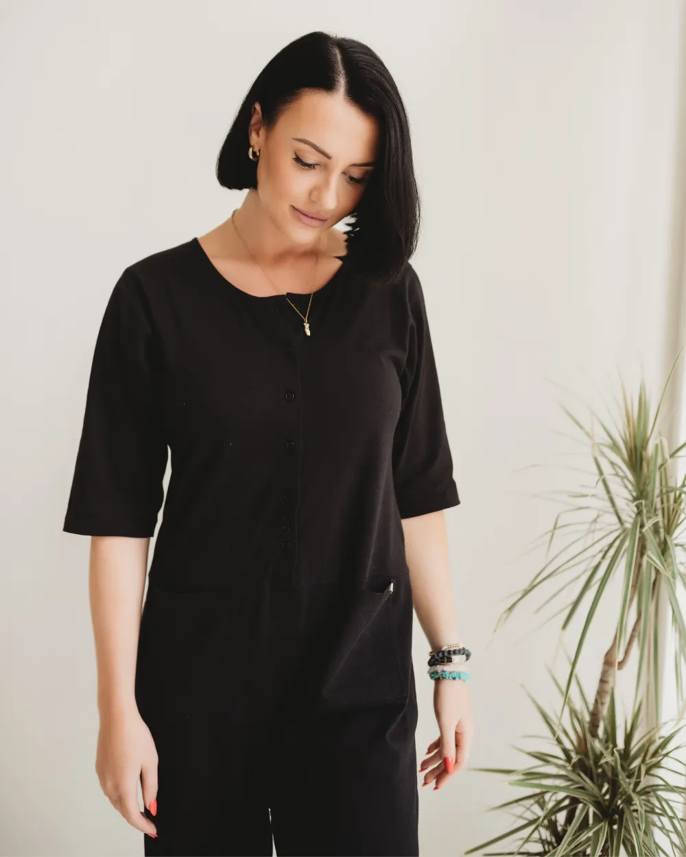 Mila Black Long Sleeve Jumpsuit