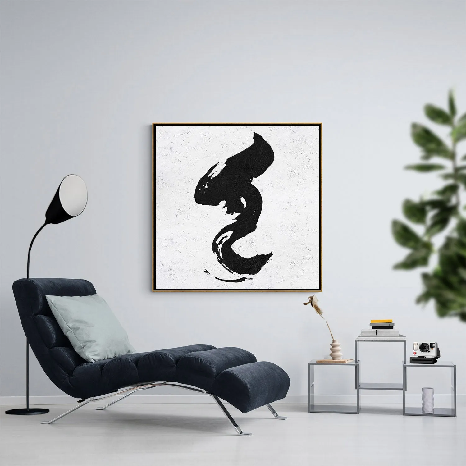 Minimal Black and White Painting MN149A