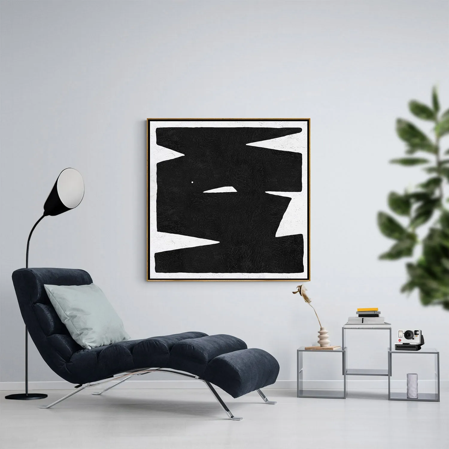 Minimal Black and White Painting MN30A