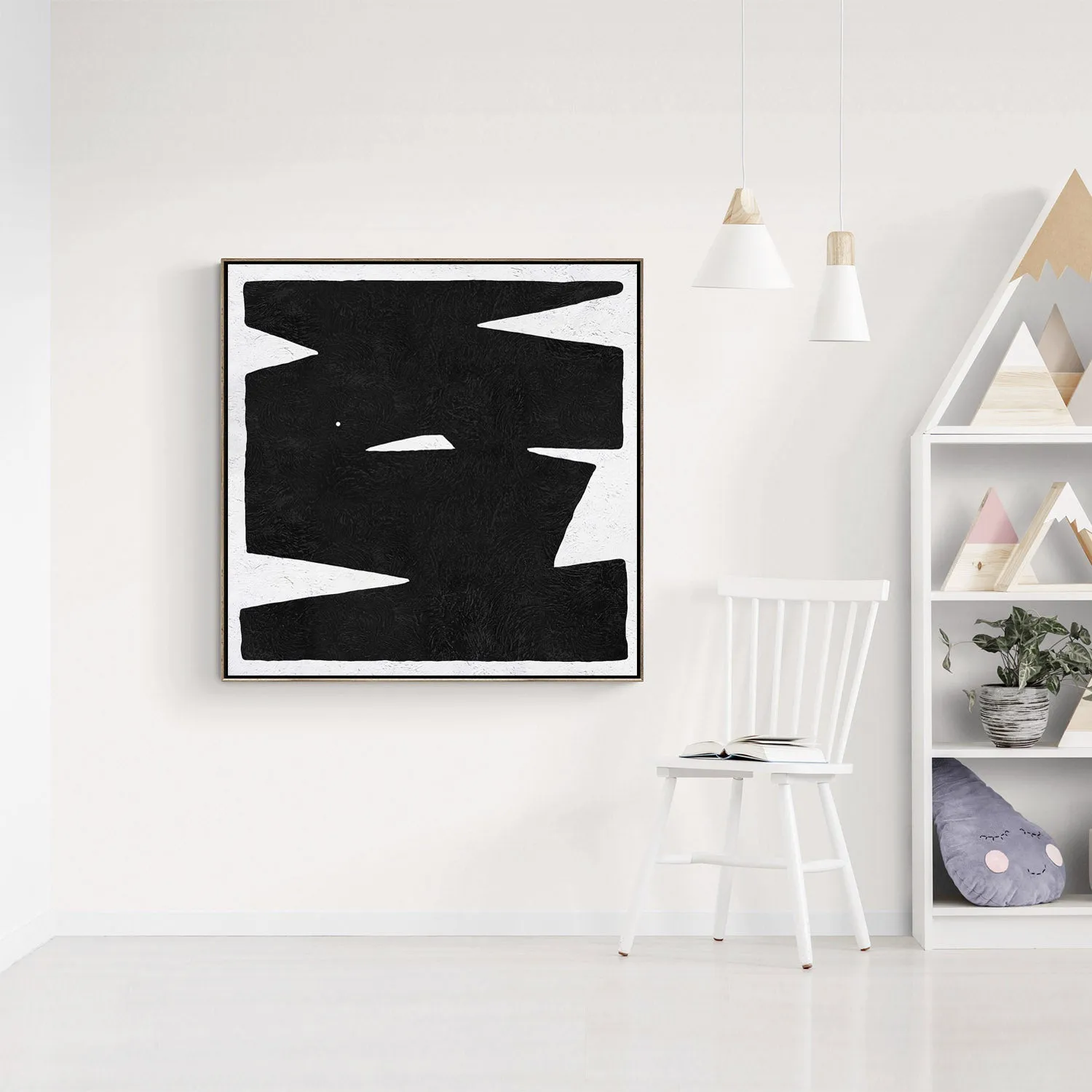 Minimal Black and White Painting MN30A