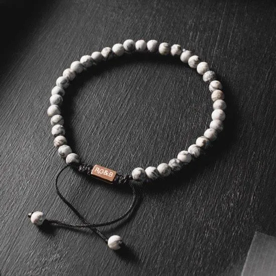 Minimal Collection - Grey Jasper Stone Bracelet