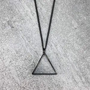 Minimal Triangle Necklace - All Black
