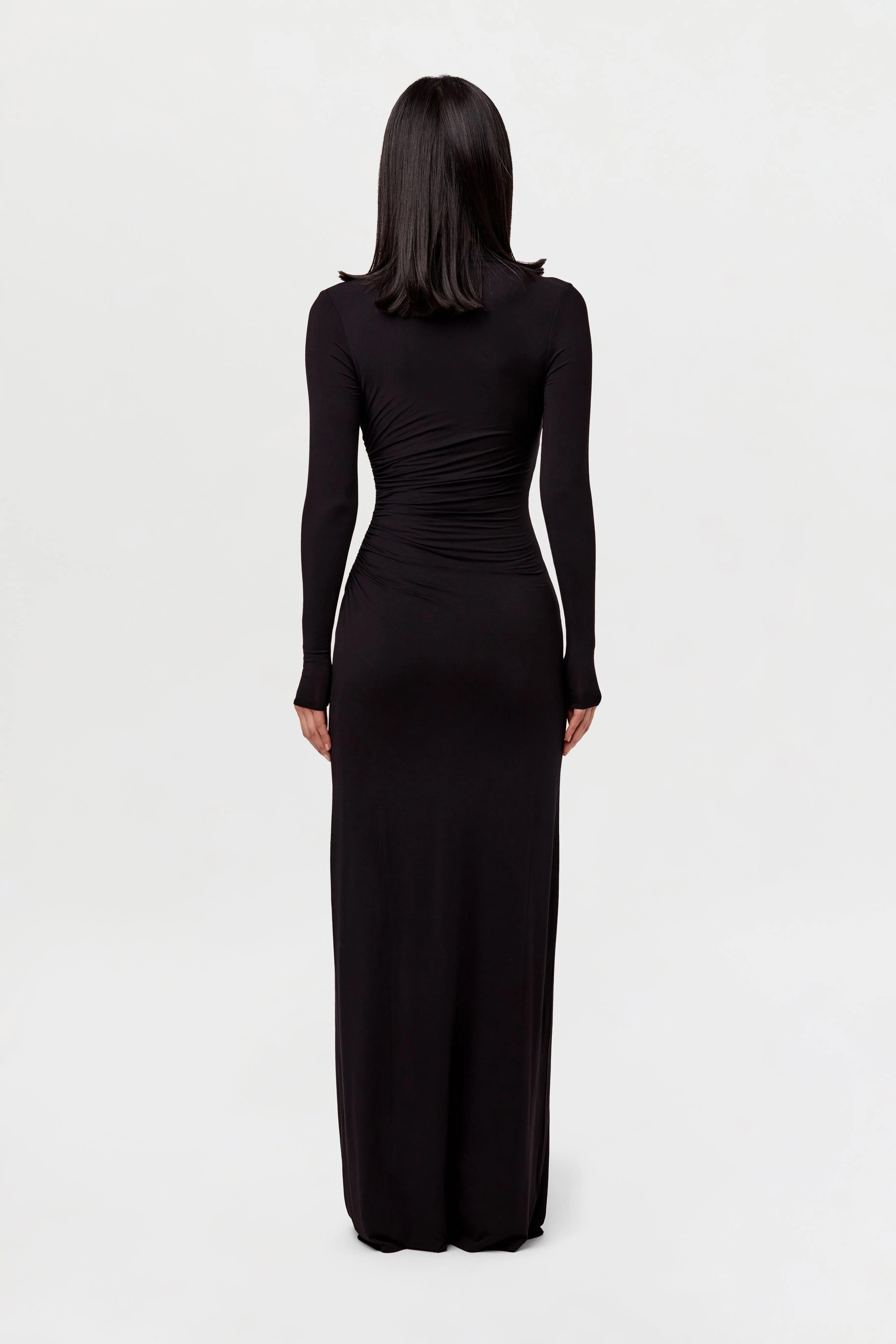 Modal Overlay Ruched Maxi Dress