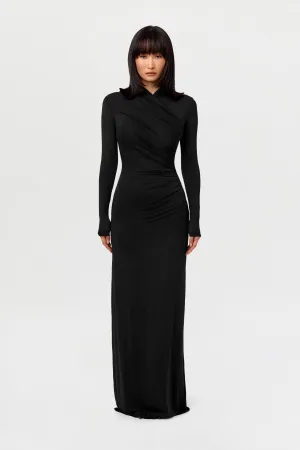 Modal Overlay Ruched Maxi Dress
