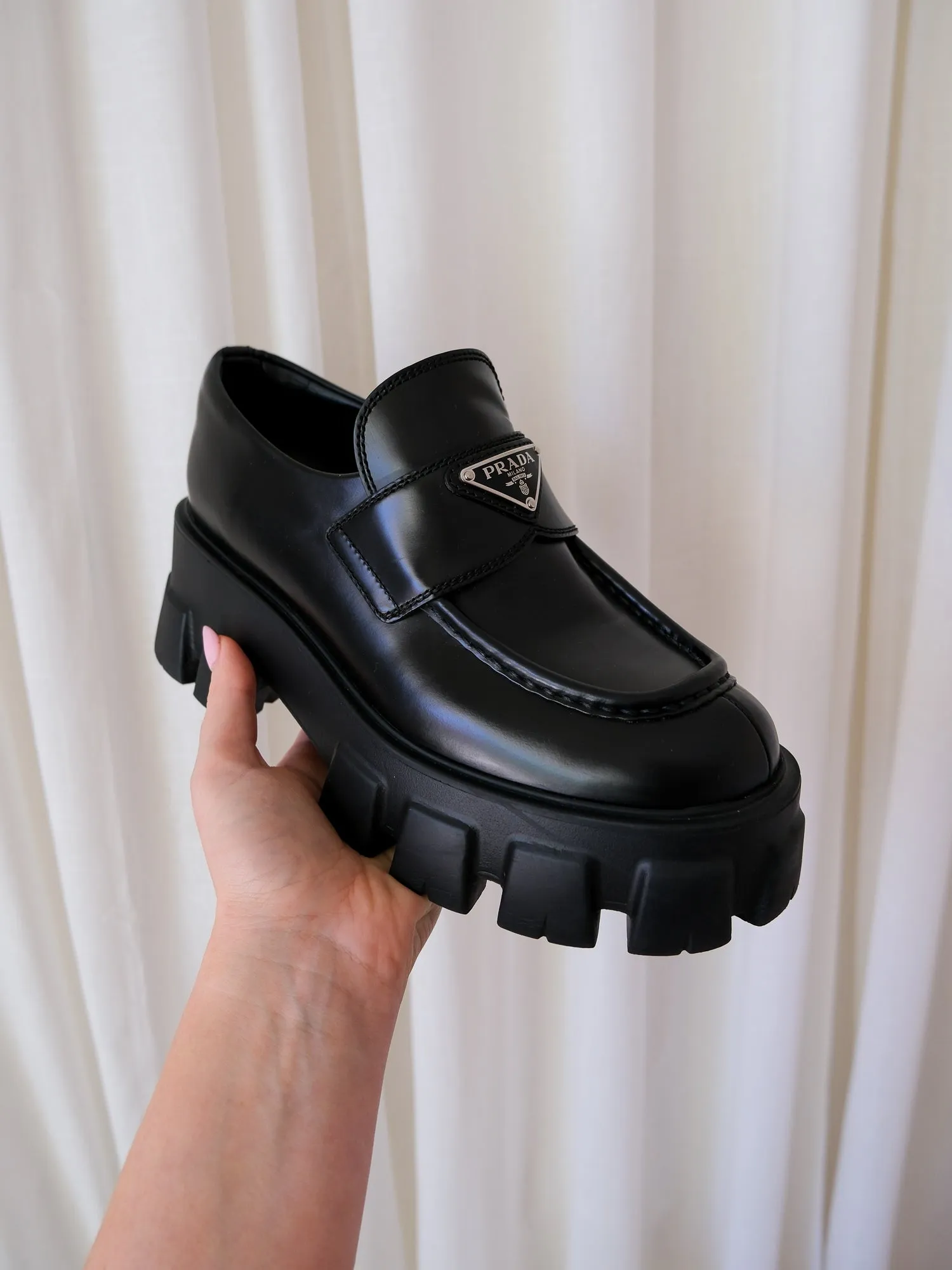 'Monolith' Brushed Leather Loafers, Size 38