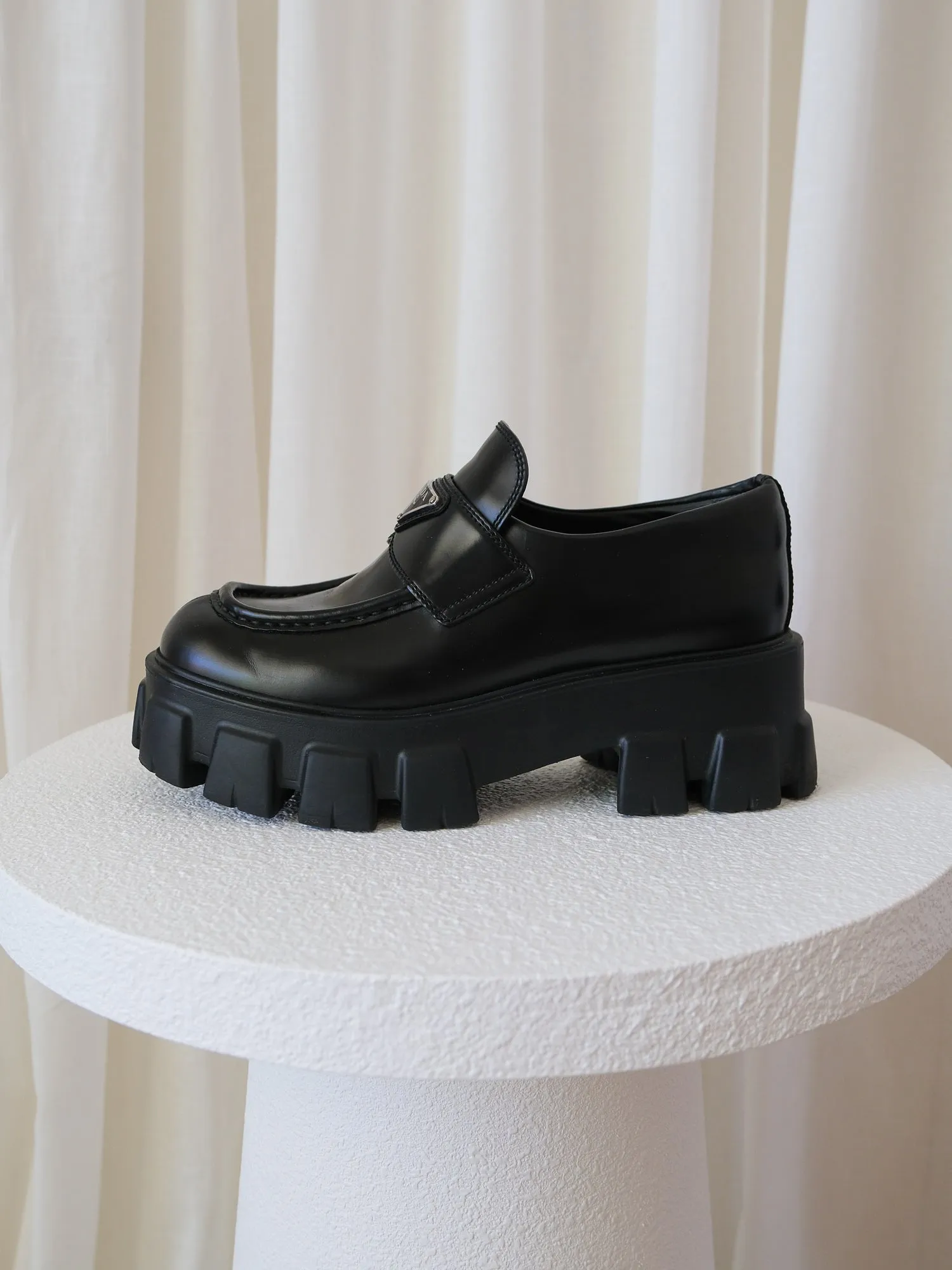 'Monolith' Brushed Leather Loafers, Size 38