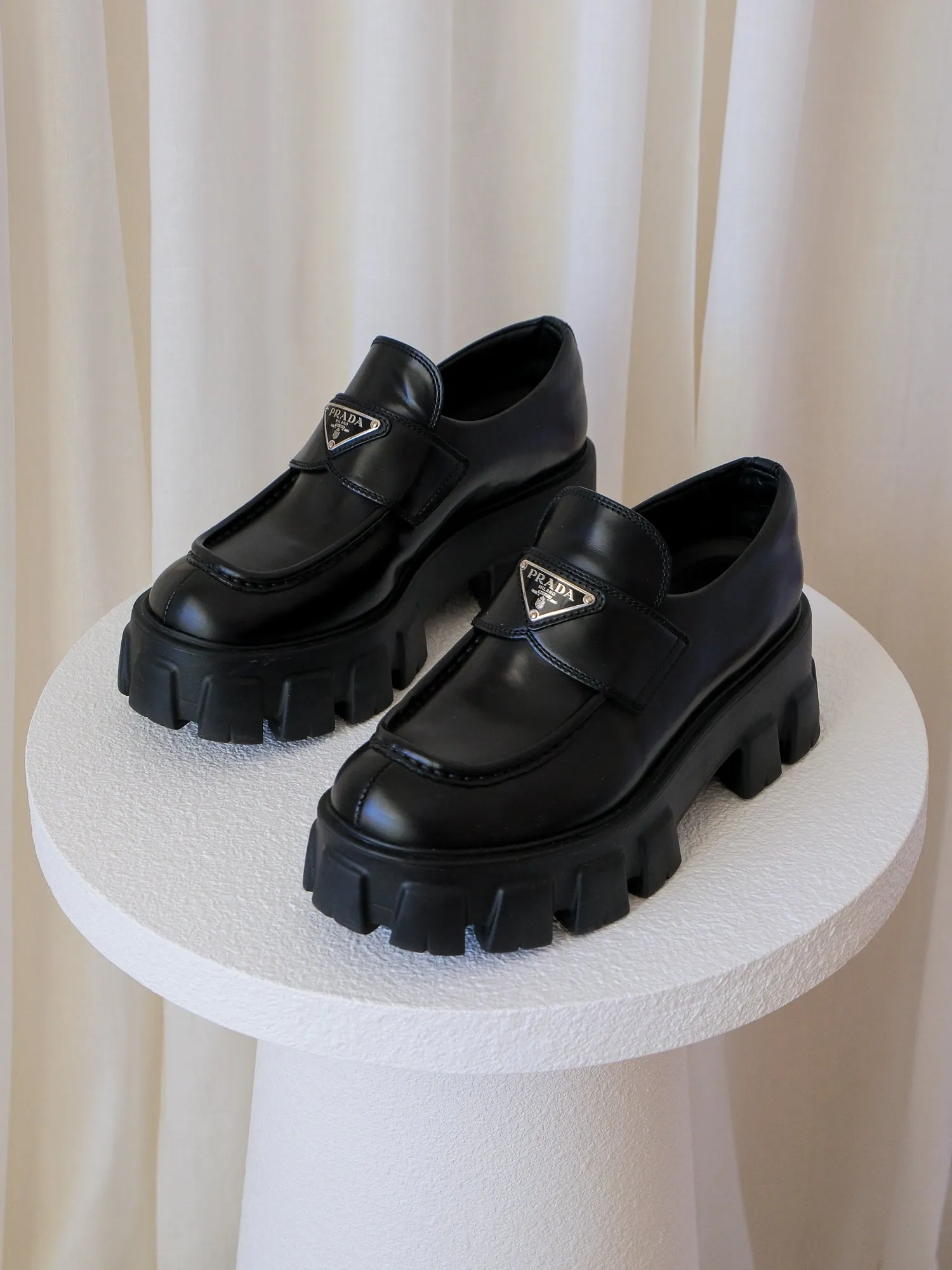 'Monolith' Brushed Leather Loafers, Size 38