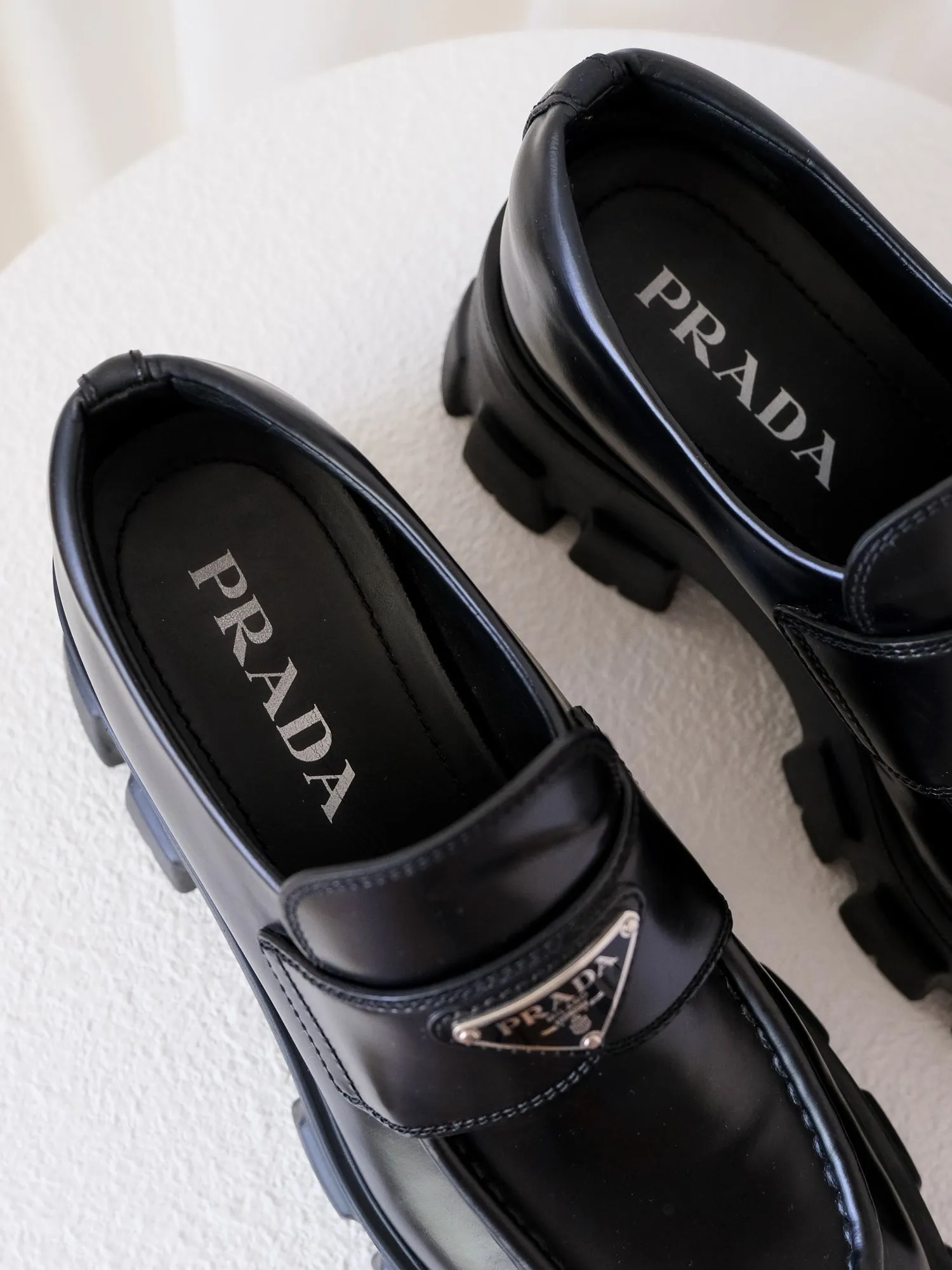 'Monolith' Brushed Leather Loafers, Size 38