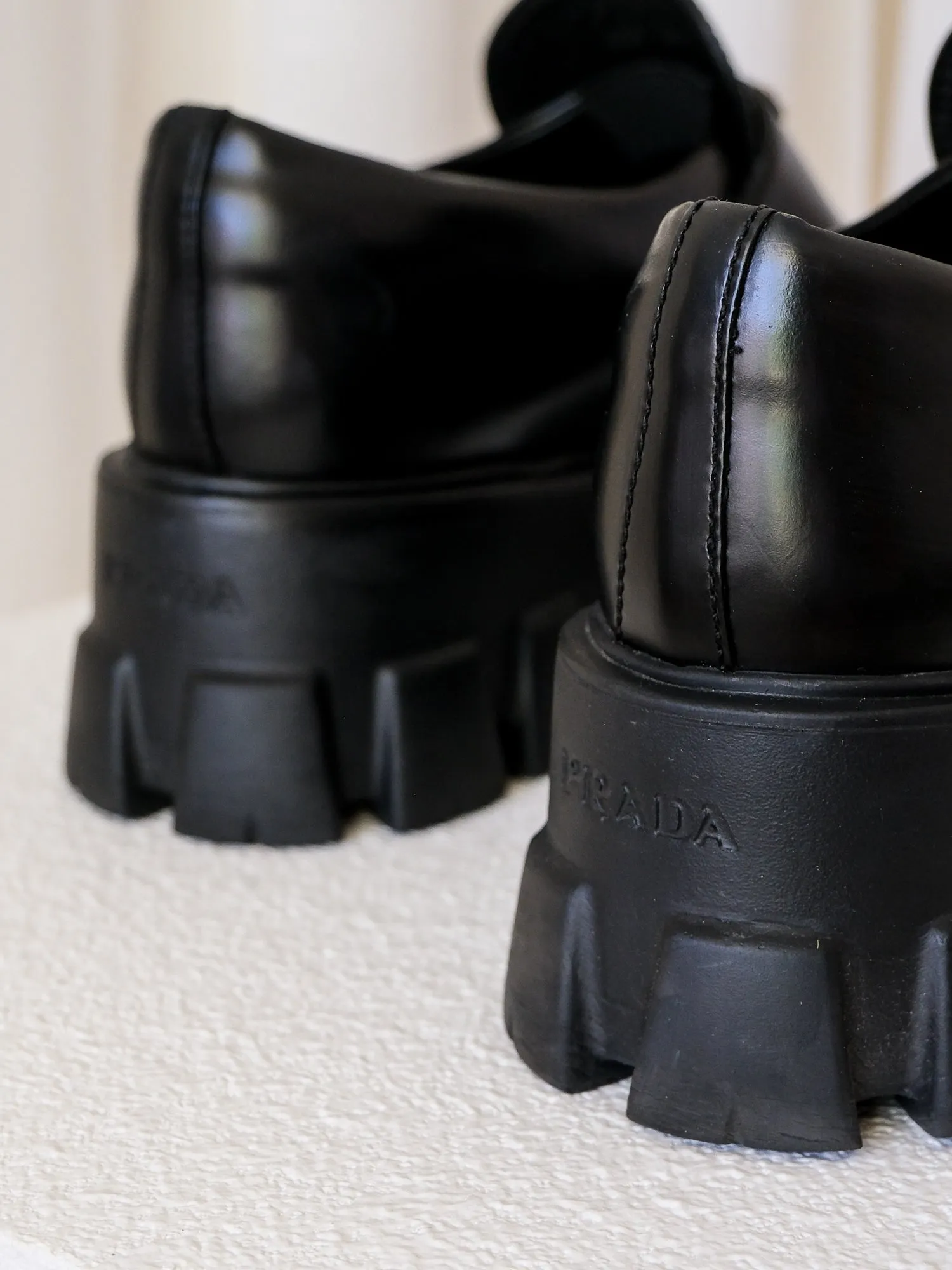 'Monolith' Brushed Leather Loafers, Size 38
