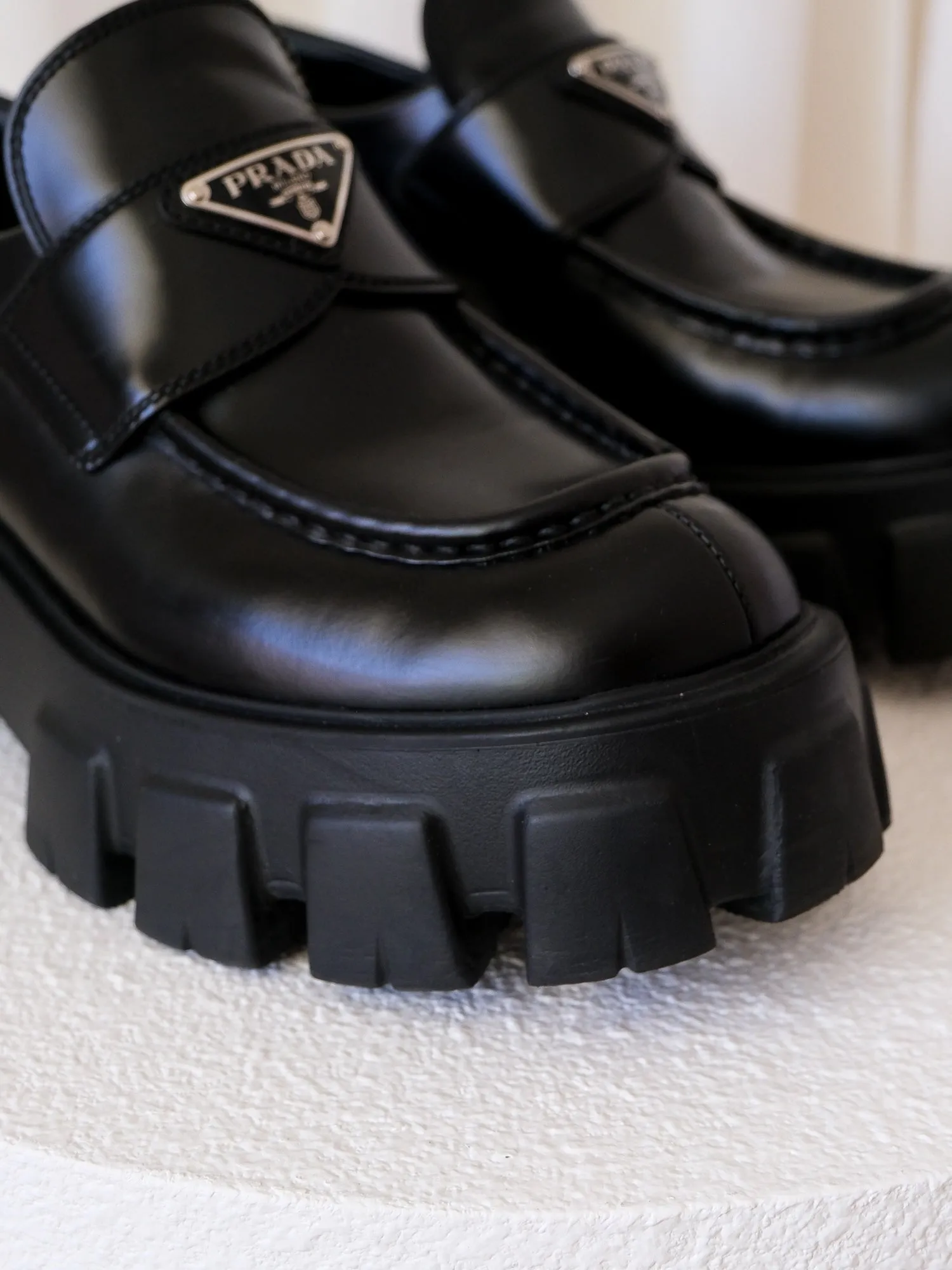 'Monolith' Brushed Leather Loafers, Size 38